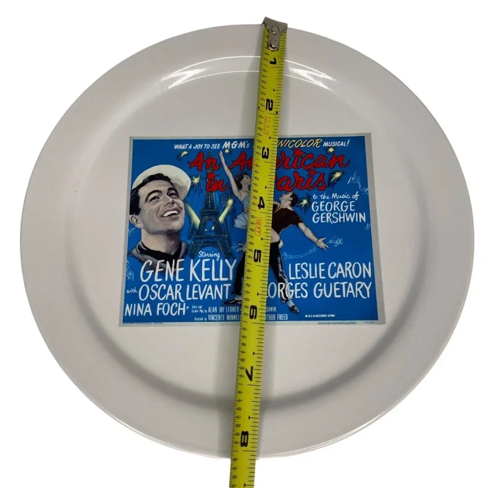 Pottery Barn 1951 American in Paris ceramic cocktail dessert plate TCM decorativ
